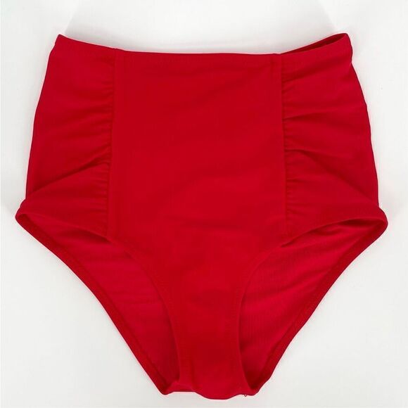 Aerie High Waisted Full Coverage Swimsuit Bottoms Women XXS Red NWT - Picture 1 of 4